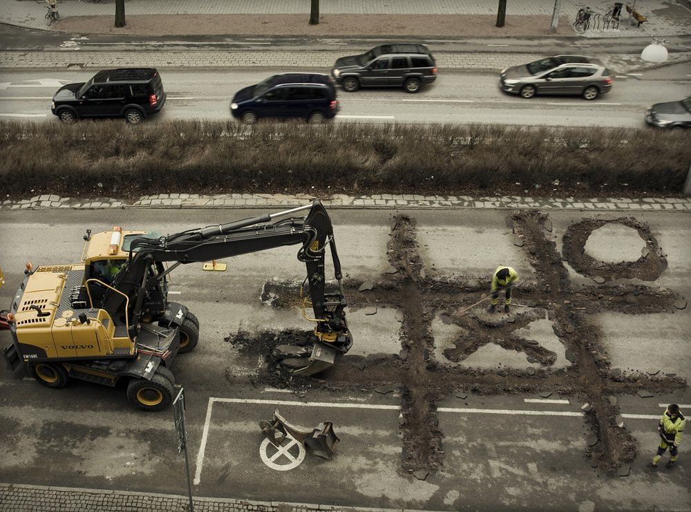 Roadworkers Coffee Break - Sweet Daydream - The Striking And Clever Surrealist Photography Of Erik Johansson
