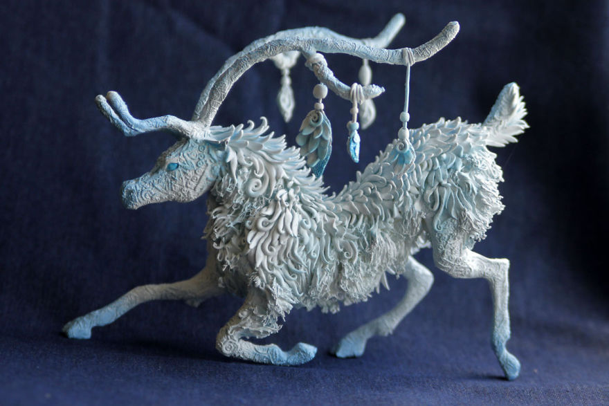 Superb Velvet Clay Sculptures Of imagined mythical Animals By Evgeny Hontor 15