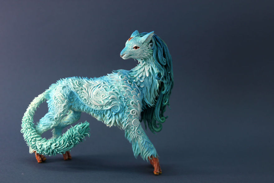 Superb Velvet Clay Sculptures Of imagined mythical Animals By Evgeny Hontor 27