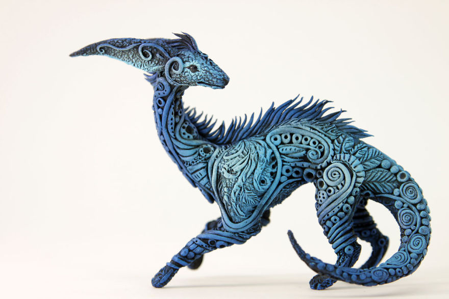 Superb Velvet Clay Sculptures Of imagined mythical Animals By Evgeny Hontor 9
