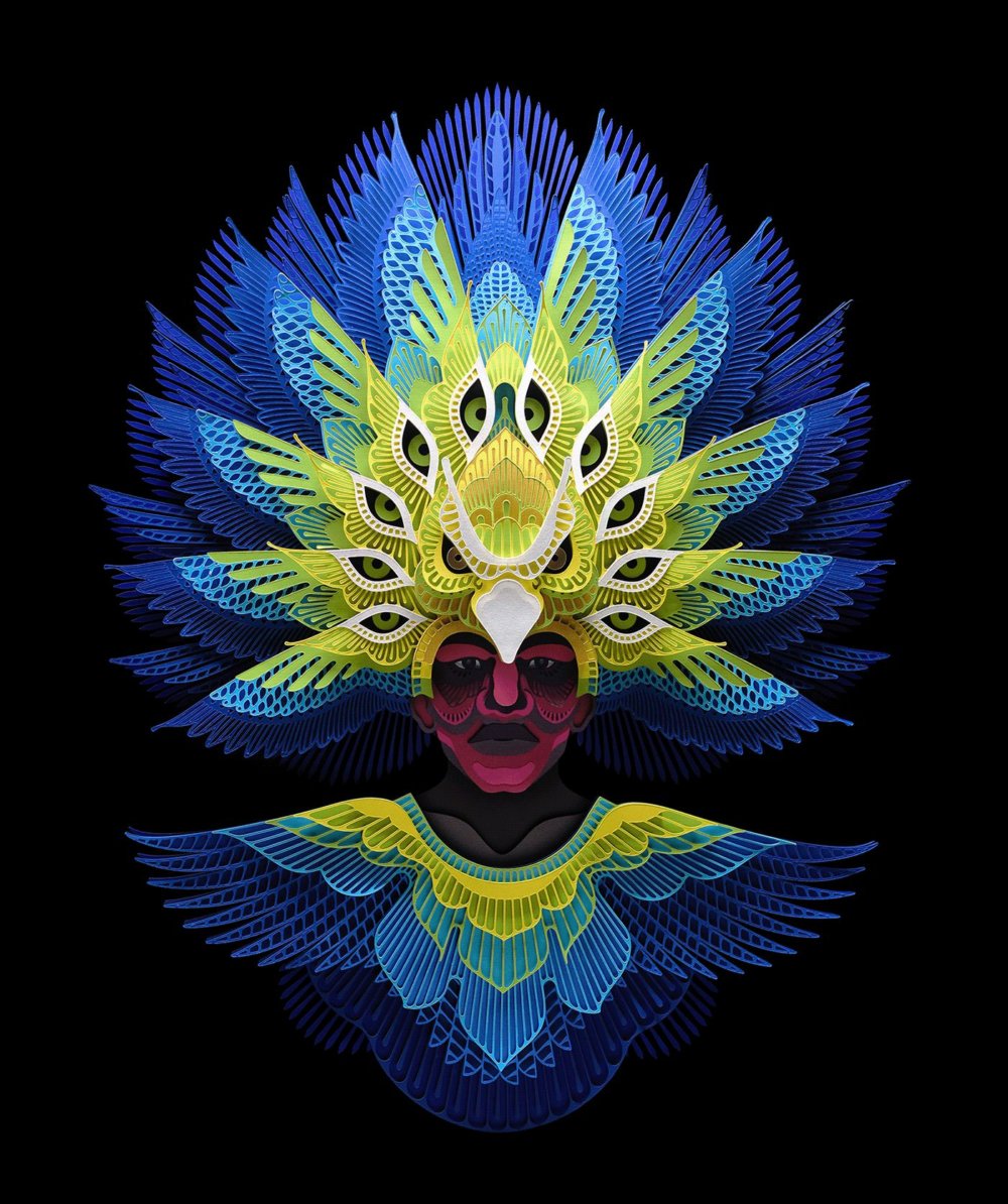 Dinagyang Mask A Stunning Paper Art Series In Tribute To Dualities By Patrick Cabral 1