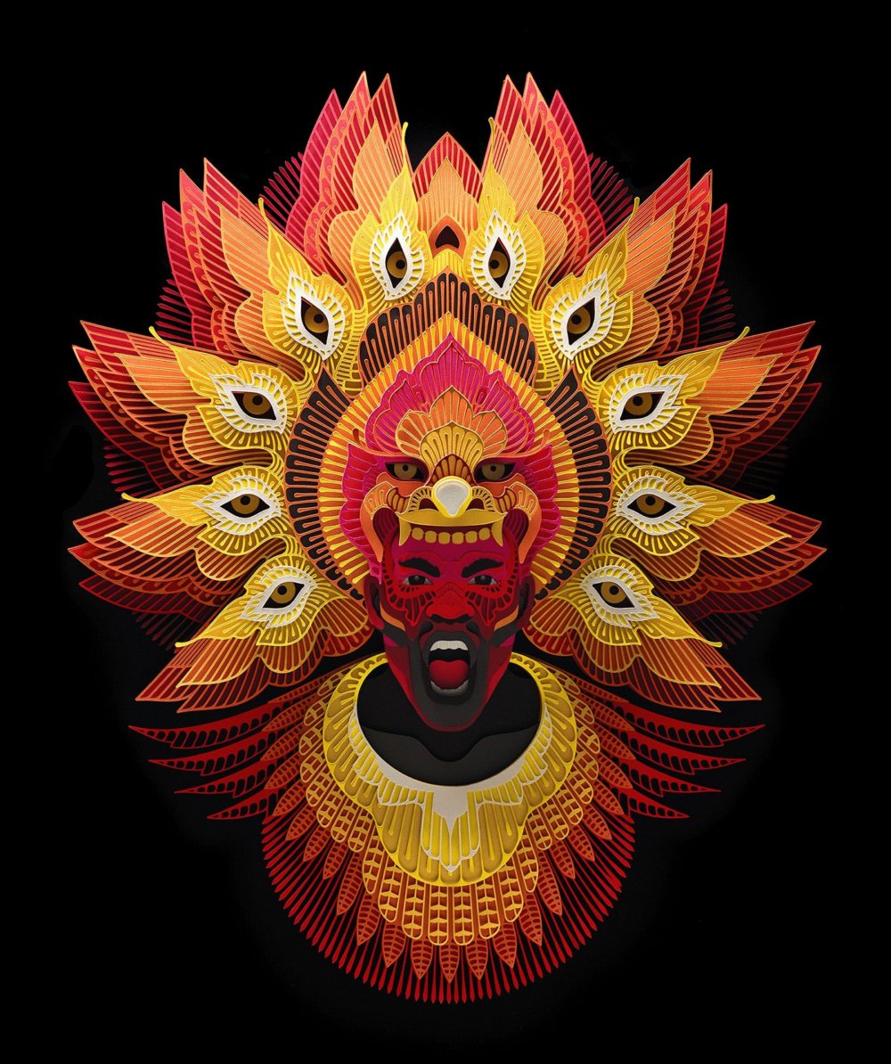 Dinagyang Mask A Stunning Paper Art Series In Tribute To Dualities By Patrick Cabral 2