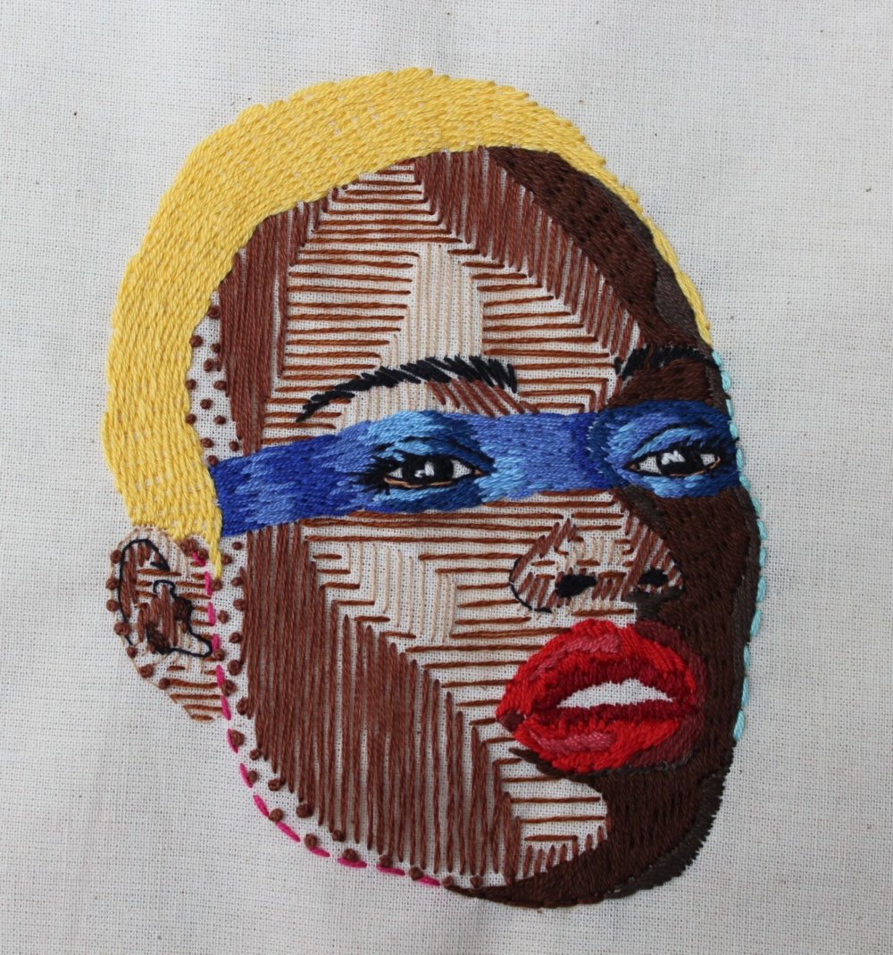 Expressive Embroidered Portraits Composed Of Colorful Lines And Stitches By Brenda Risquez 9