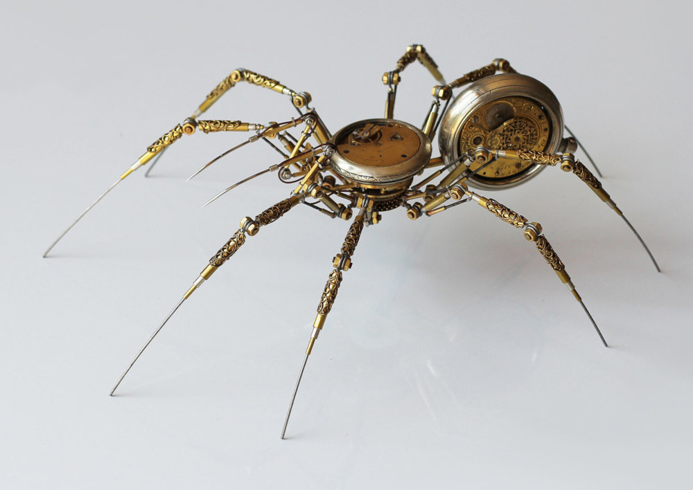 Fantastical Steampunk Creatures Made From Old Watch Parts By Peter Szucsy 1
