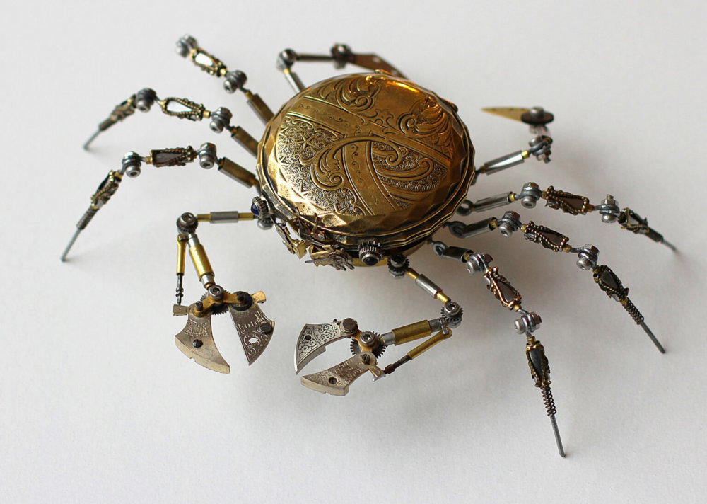 Fantastical Steampunk Creatures Made From Old Watch Parts By Peter Szucsy 10