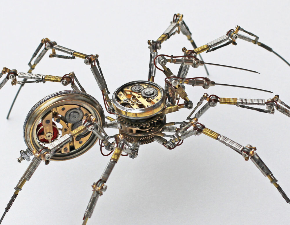 Fantastical Steampunk Creatures Made From Old Watch Parts By Peter Szucsy 7