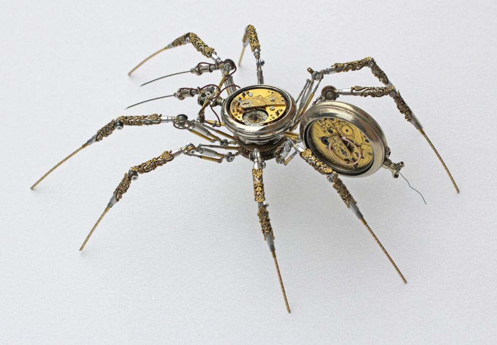 Fantastical Steampunk Creatures Made From Old Watch Parts By Peter Szucsy 8
