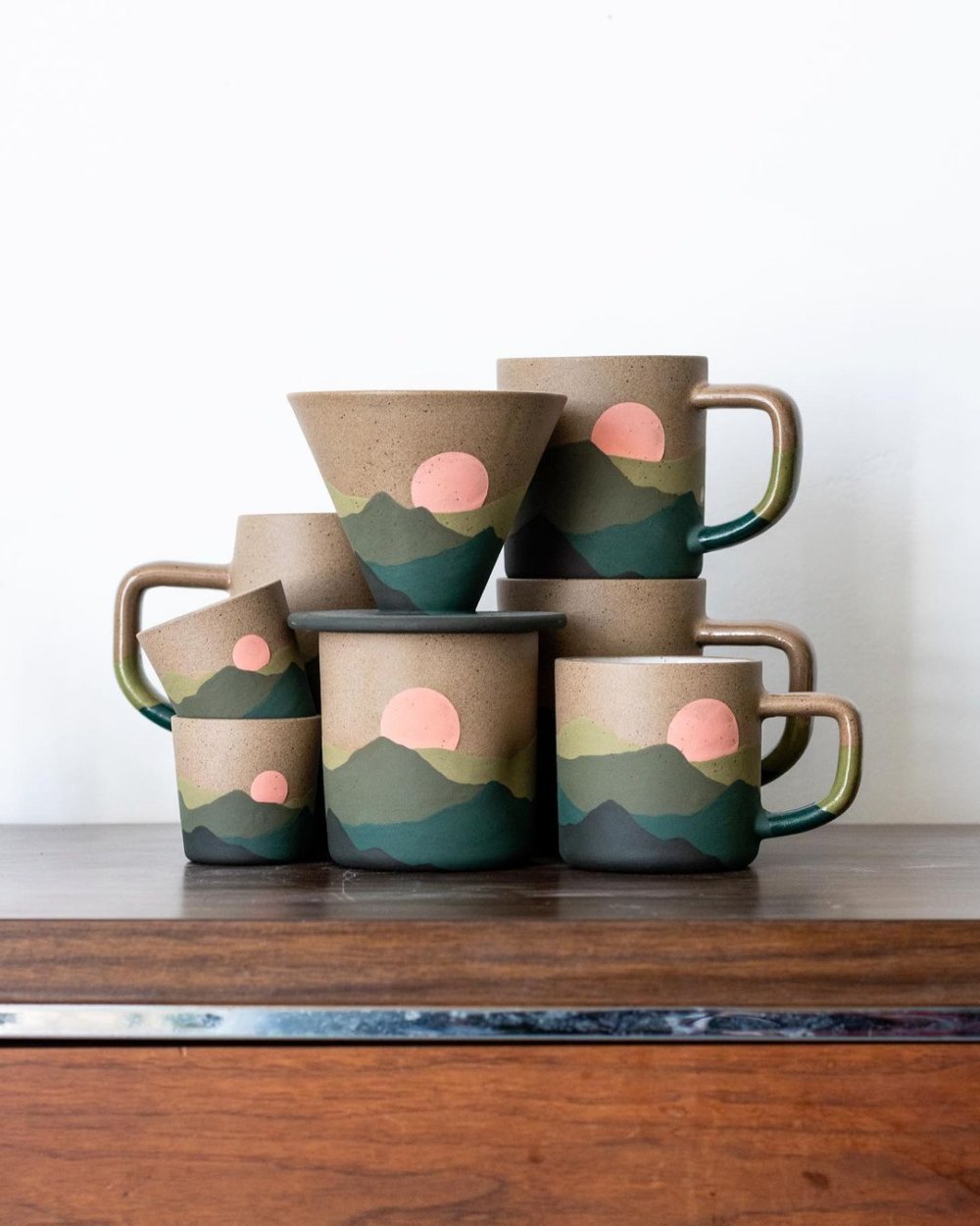 Gorgeous Handmade Ceramic Mugs Kettle And Bowls That Illustrate Magical Landscapes By Callahan Ceramics 1