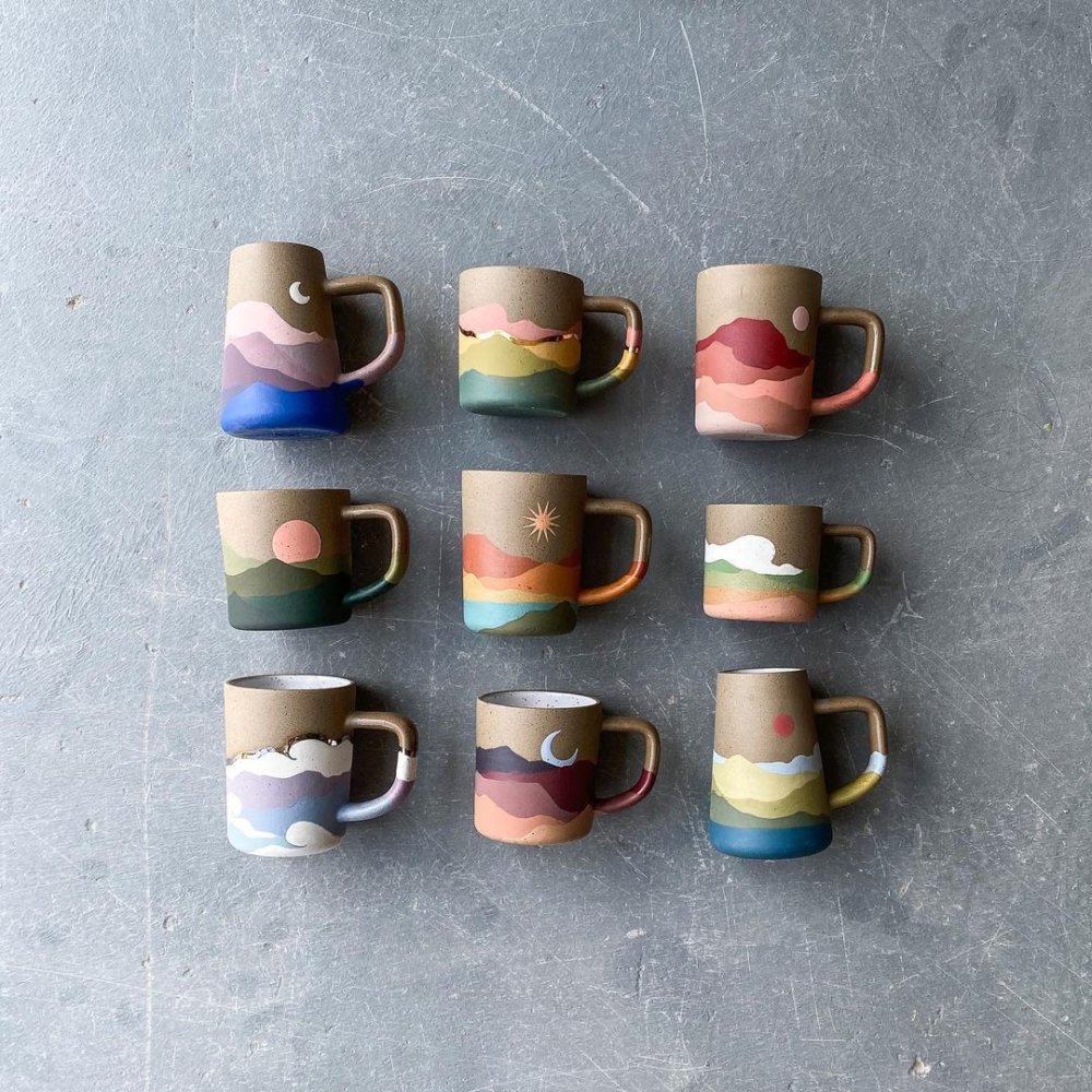 Gorgeous Handmade Ceramic Mugs Kettle And Bowls That Illustrate Magical Landscapes By Callahan Ceramics 2
