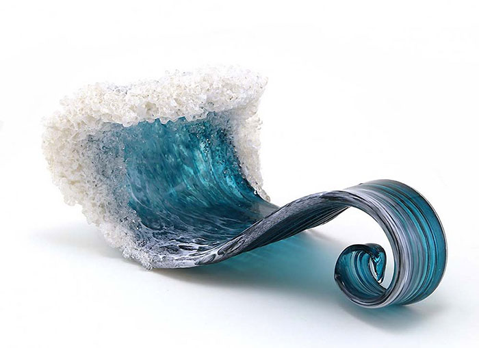 Magnificent Ocean Wave Glass Vases And Sculptures By Blaker Desomma Glass 1