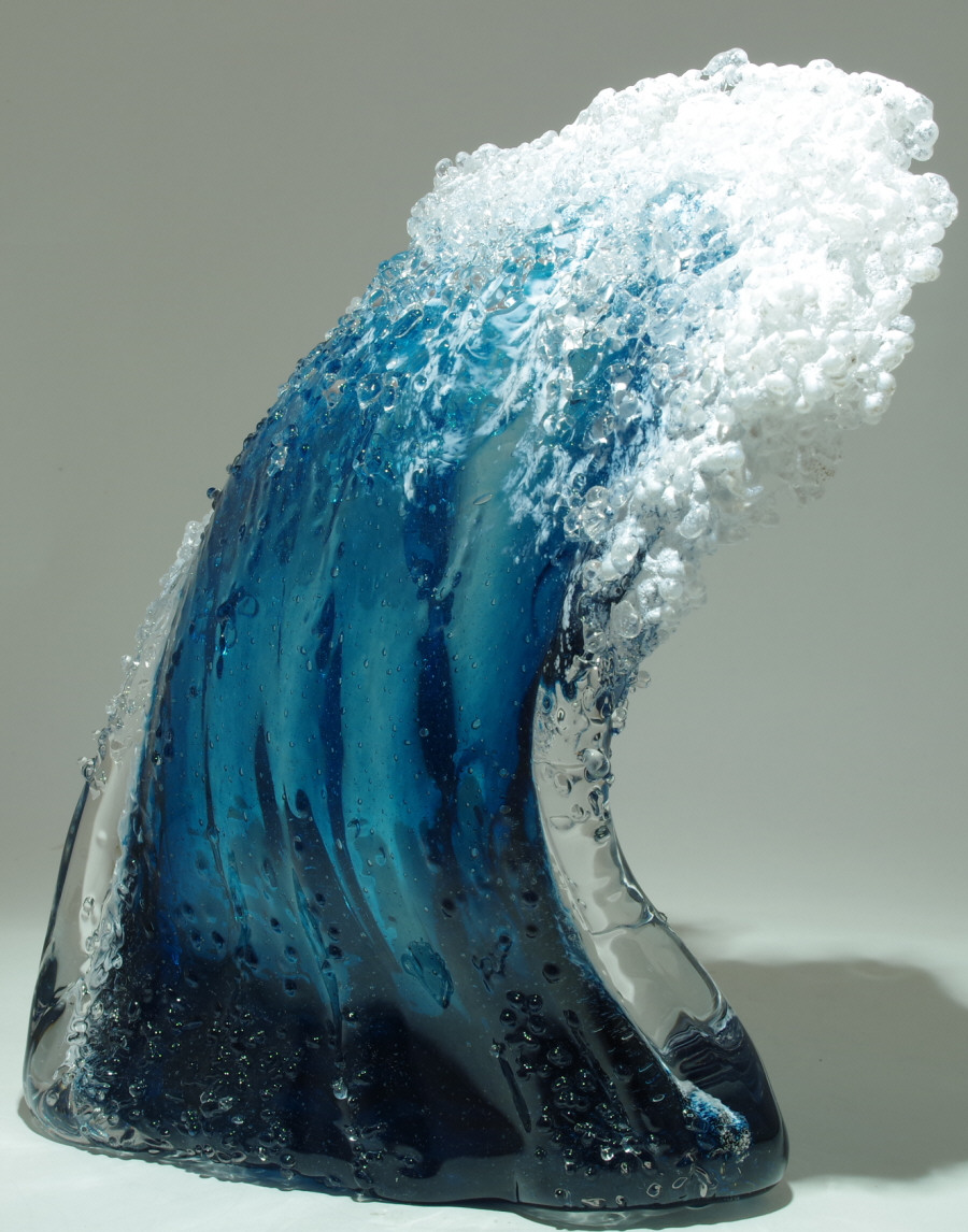 Magnificent Ocean Wave Glass Vases And Sculptures By Blaker Desomma Glass 10