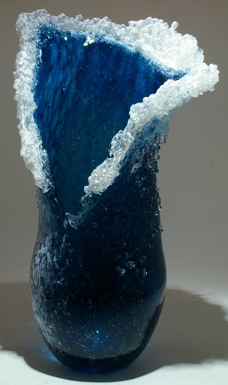 Magnificent Ocean Wave Glass Vases And Sculptures By Blaker Desomma Glass 14