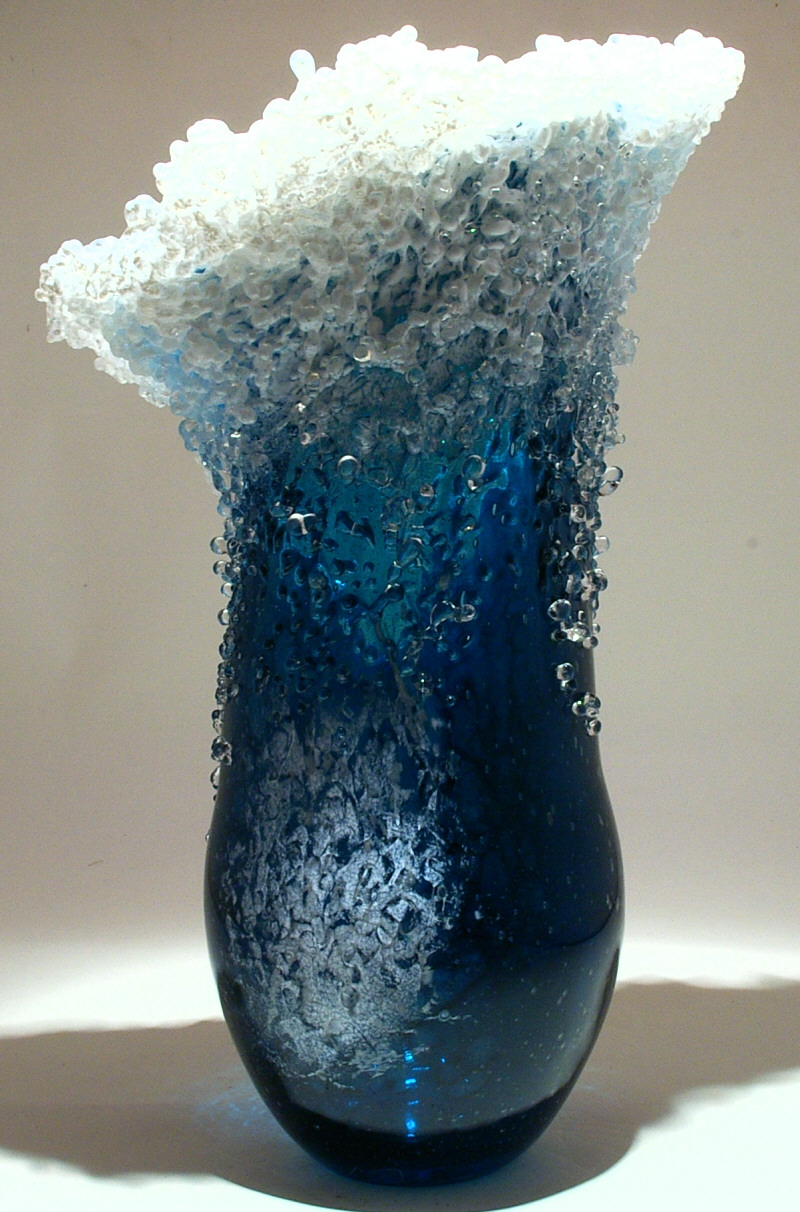 Magnificent Ocean Wave Glass Vases And Sculptures By Blaker Desomma Glass 15