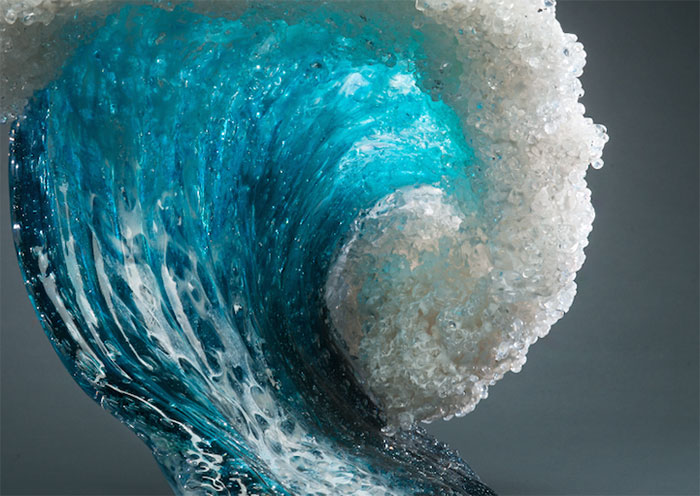 Magnificent Ocean Wave Glass Vases And Sculptures By Blaker Desomma Glass 19