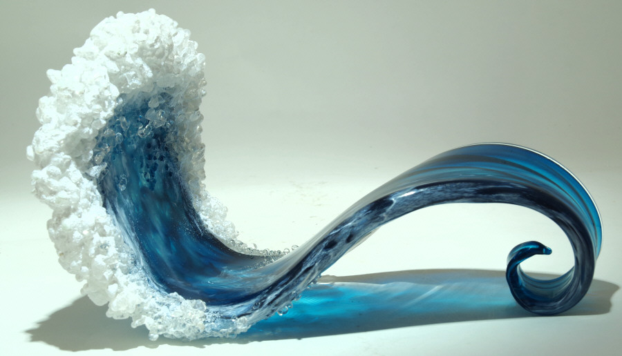 Magnificent Ocean Wave Glass Vases And Sculptures By Blaker Desomma Glass 2