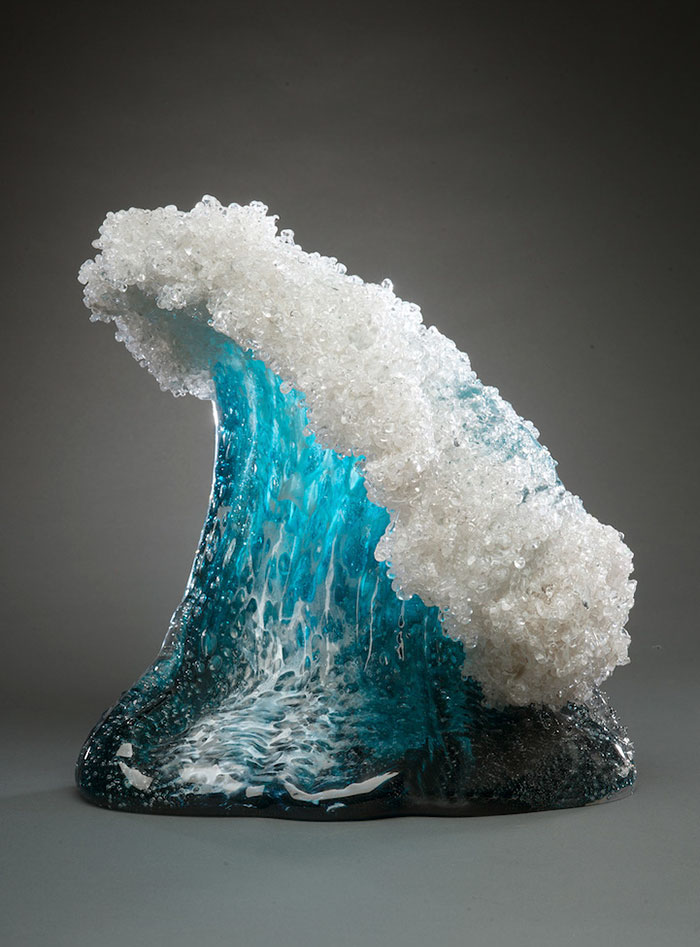 Magnificent Ocean Wave Glass Vases And Sculptures By Blaker Desomma Glass 20