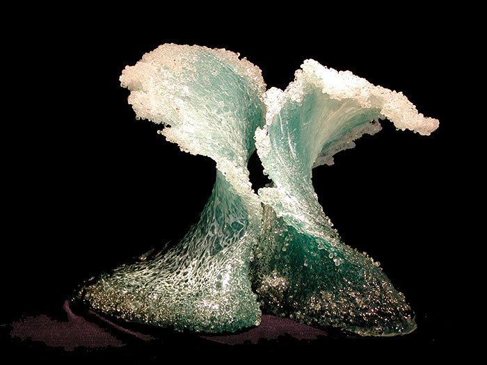 Magnificent Ocean Wave Glass Vases And Sculptures By Blaker Desomma Glass 21