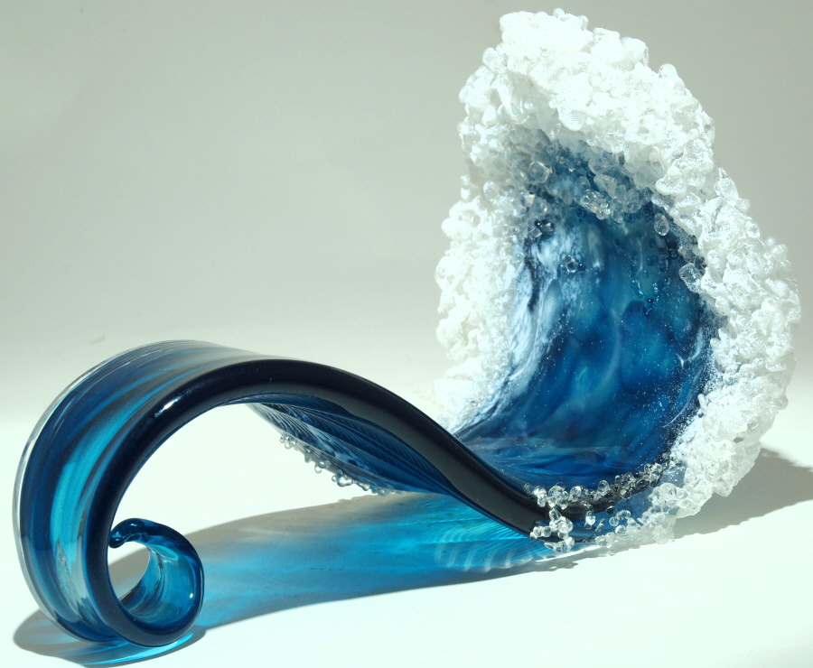 Magnificent Ocean Wave Glass Vases And Sculptures By Blaker Desomma Glass 4