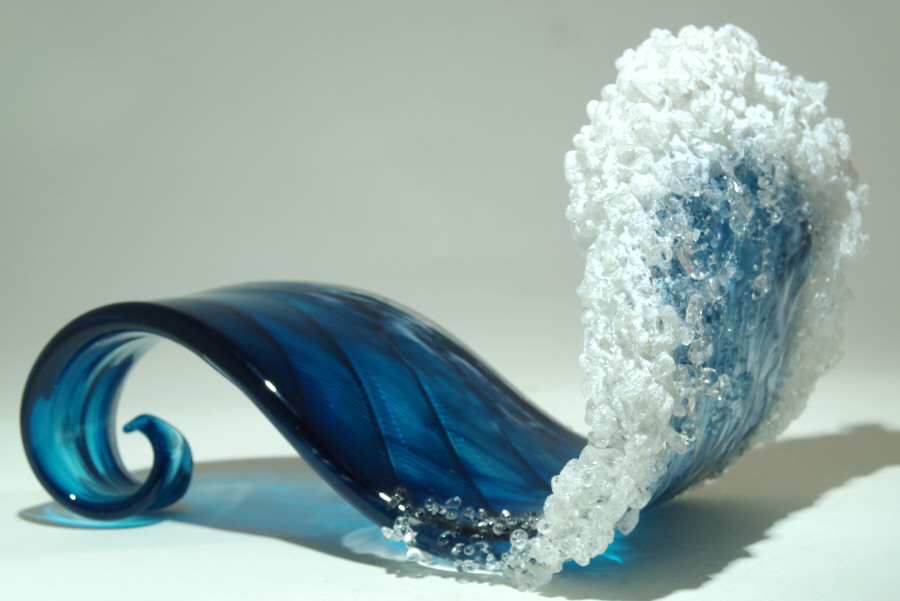 Magnificent Ocean Wave Glass Vases And Sculptures By Blaker Desomma Glass 5
