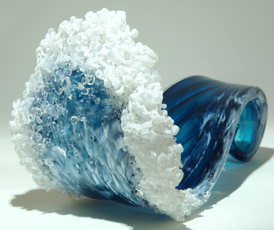 Magnificent Ocean Wave Glass Vases And Sculptures By Blaker Desomma Glass 6
