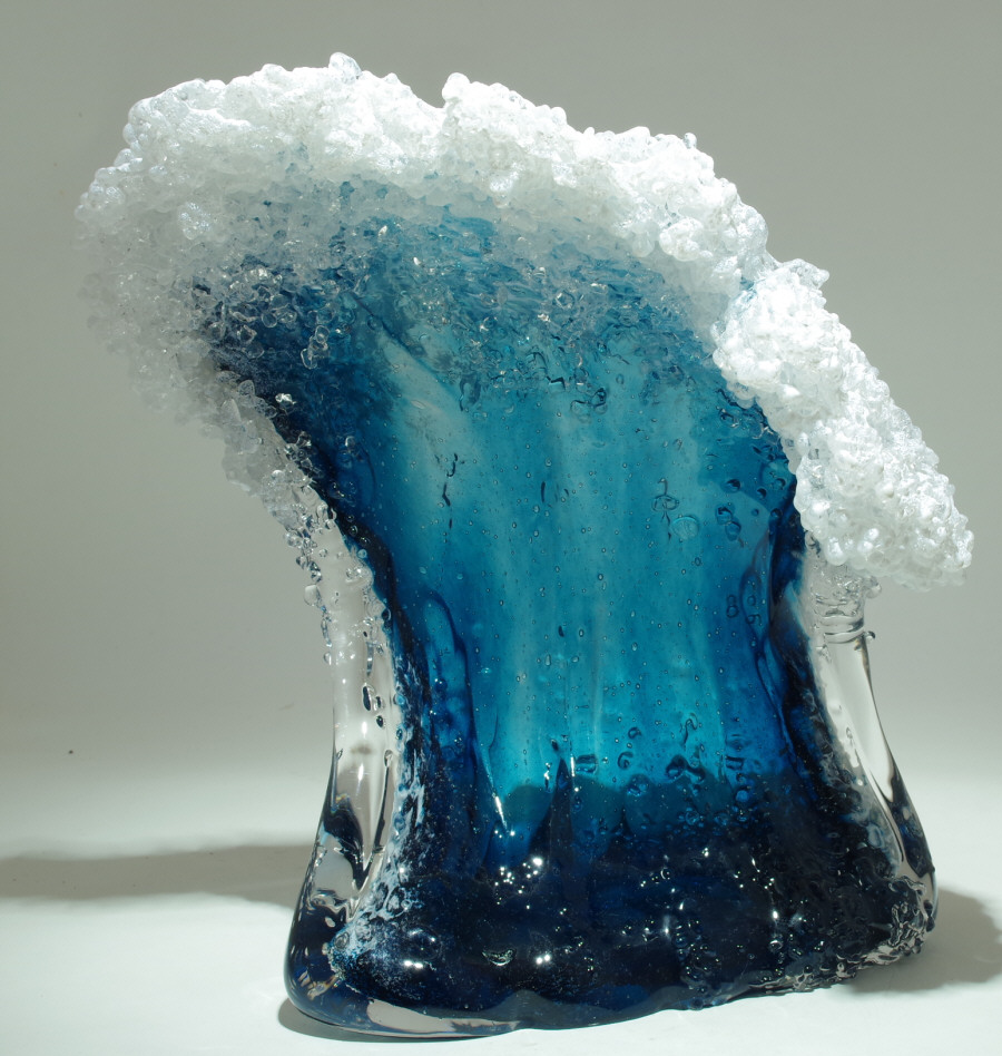 Magnificent Ocean Wave Glass Vases And Sculptures By Blaker Desomma Glass 7