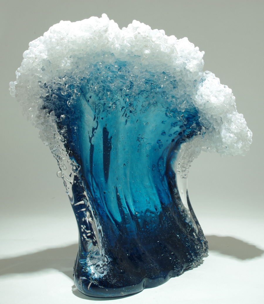 Magnificent Ocean Wave Glass Vases And Sculptures By Blaker Desomma Glass 8