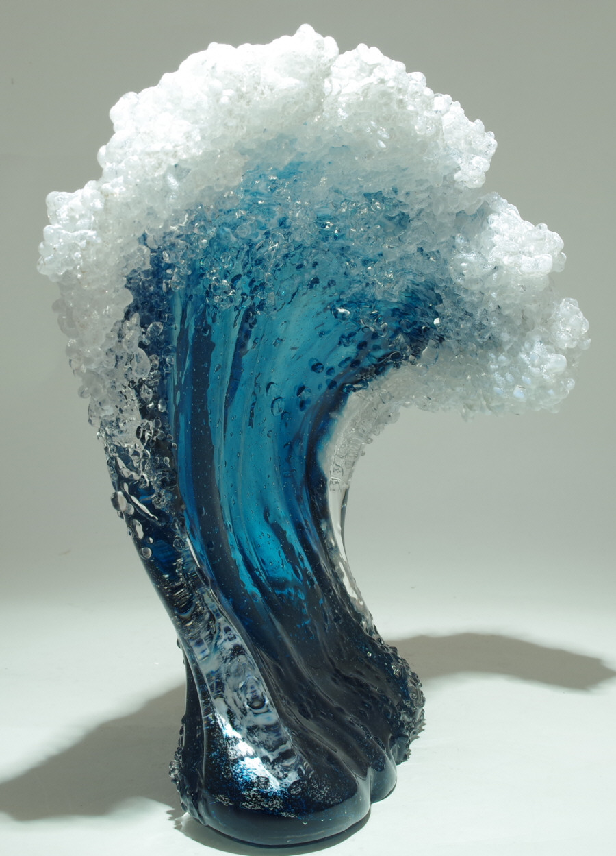 Magnificent Ocean Wave Glass Vases And Sculptures By Blaker Desomma Glass 9