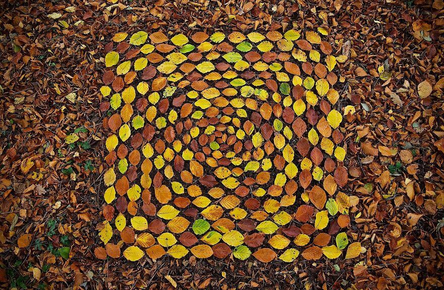 Marvelous Cairns And Mandalas Made From Leaves And Rocks By James Brunt 20