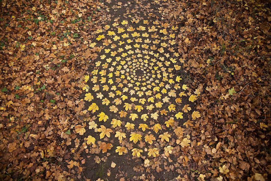 Marvelous Cairns And Mandalas Made From Leaves And Rocks By James Brunt 22
