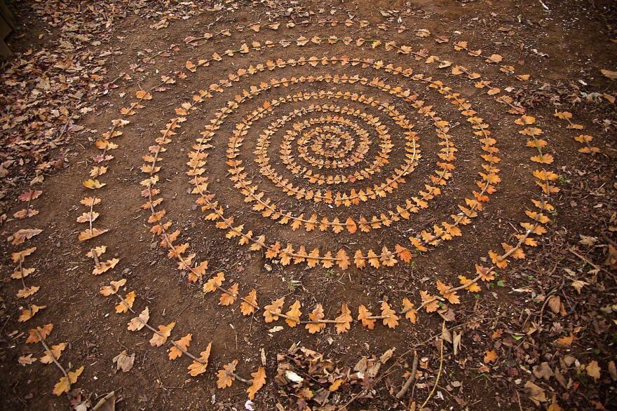 Marvelous Cairns And Mandalas Made From Leaves And Rocks By James Brunt 4