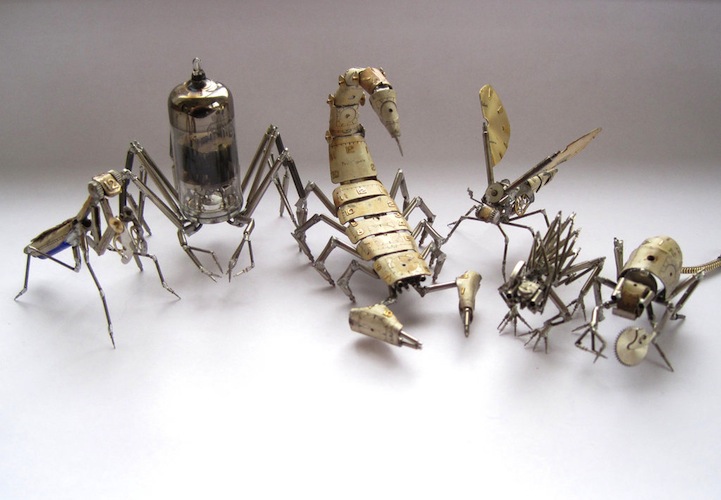Old Broken Watches Turned Into Intricate Mini Steampunk Sculptures Of Insects By Justin Gershenson Gates 11