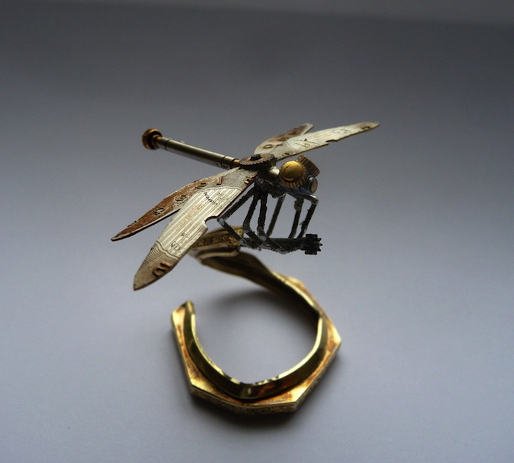 Old Broken Watches Turned Into Intricate Mini Steampunk Sculptures Of Insects By Justin Gershenson Gates 9