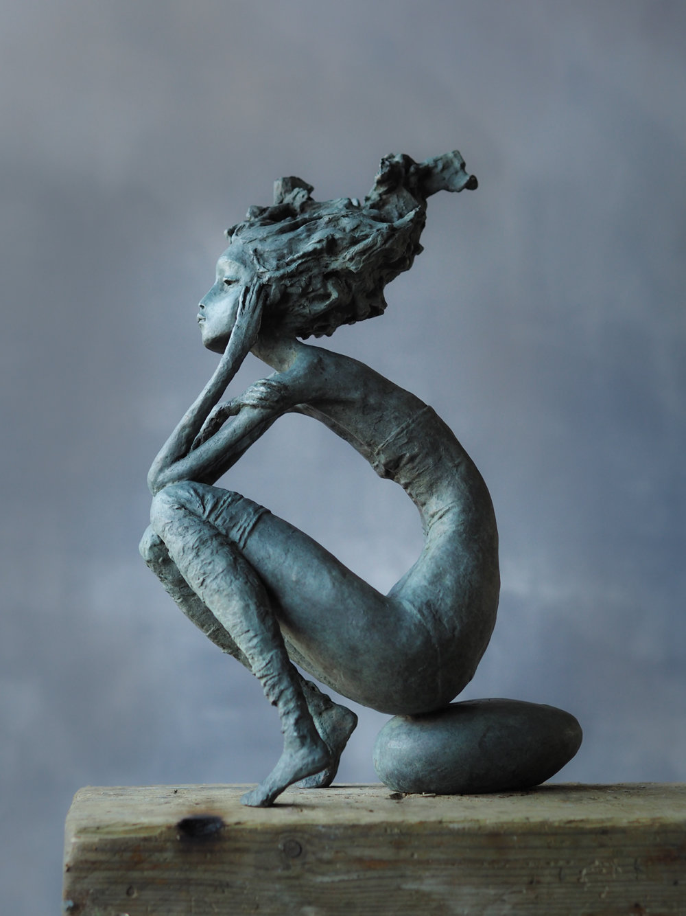 “petites Bonnes Femmes” Poetic Bronze Sculptures Of Melancholic Women With Coiffed Hair By Valérie Hadida (13)