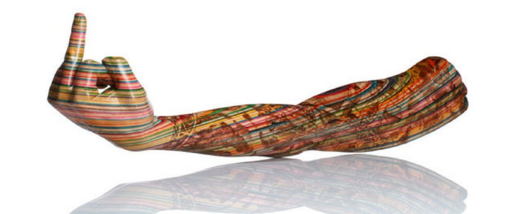 Stunning Colorful Sculptures Made Out Of Old Skateboards By Haroshi 18