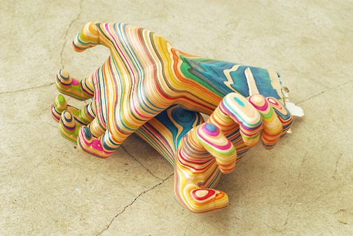 Stunning Colorful Sculptures Made Out Of Old Skateboards By Haroshi 3