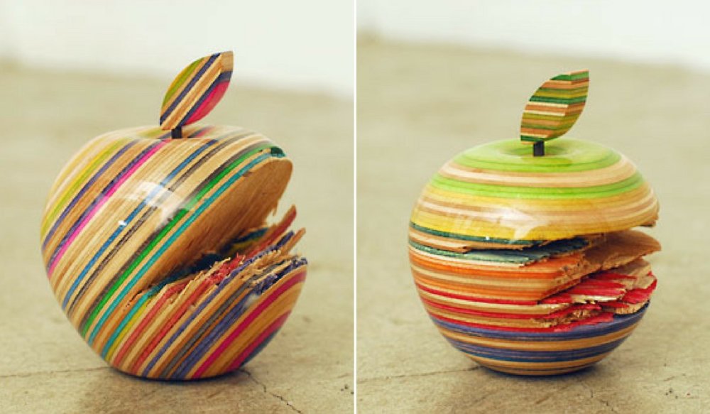 Stunning Colorful Sculptures Made Out Of Old Skateboards By Haroshi 8