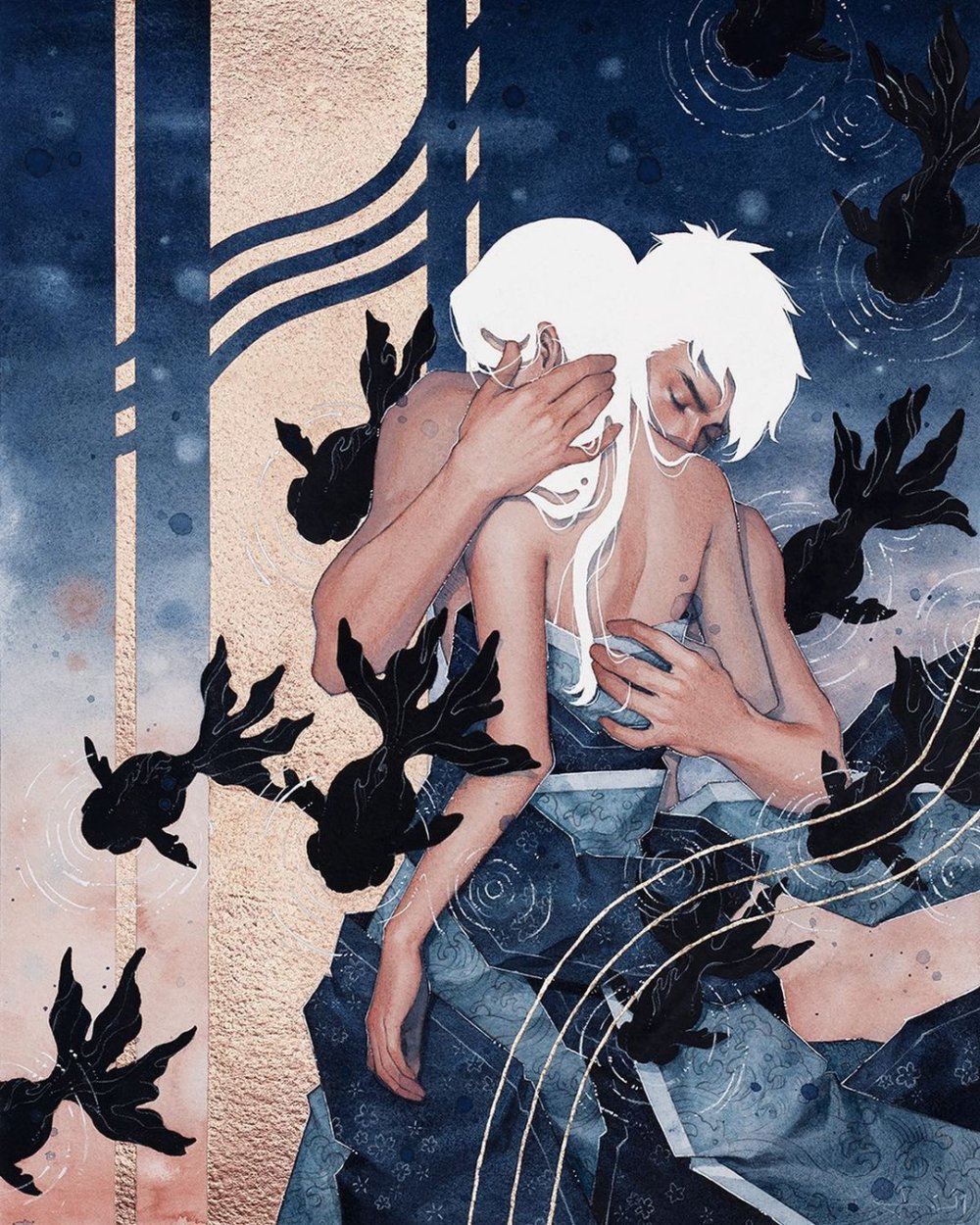 Whimsical And Ethereal Watercolors Of Women In Deep Moments Of Intimacy By Hieu Nguyen 11