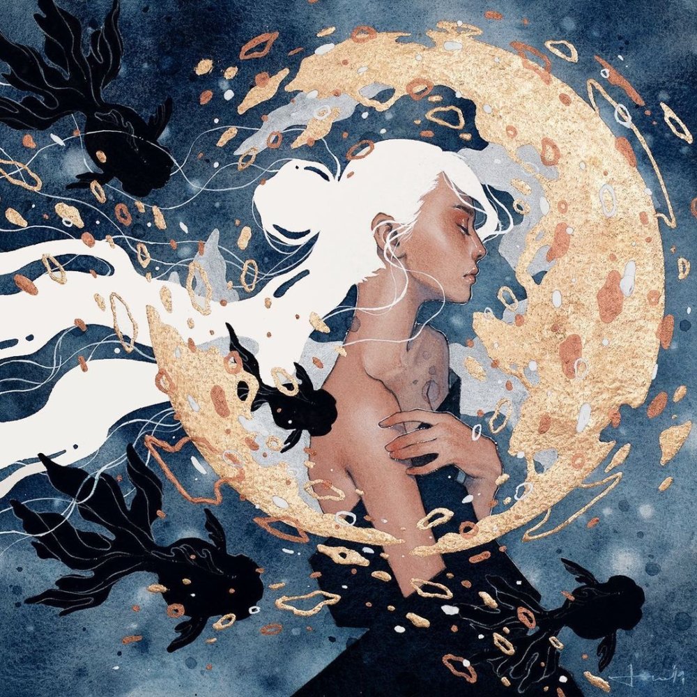 Whimsical And Ethereal Watercolors Of Women In Deep Moments Of Intimacy By Hieu Nguyen 14