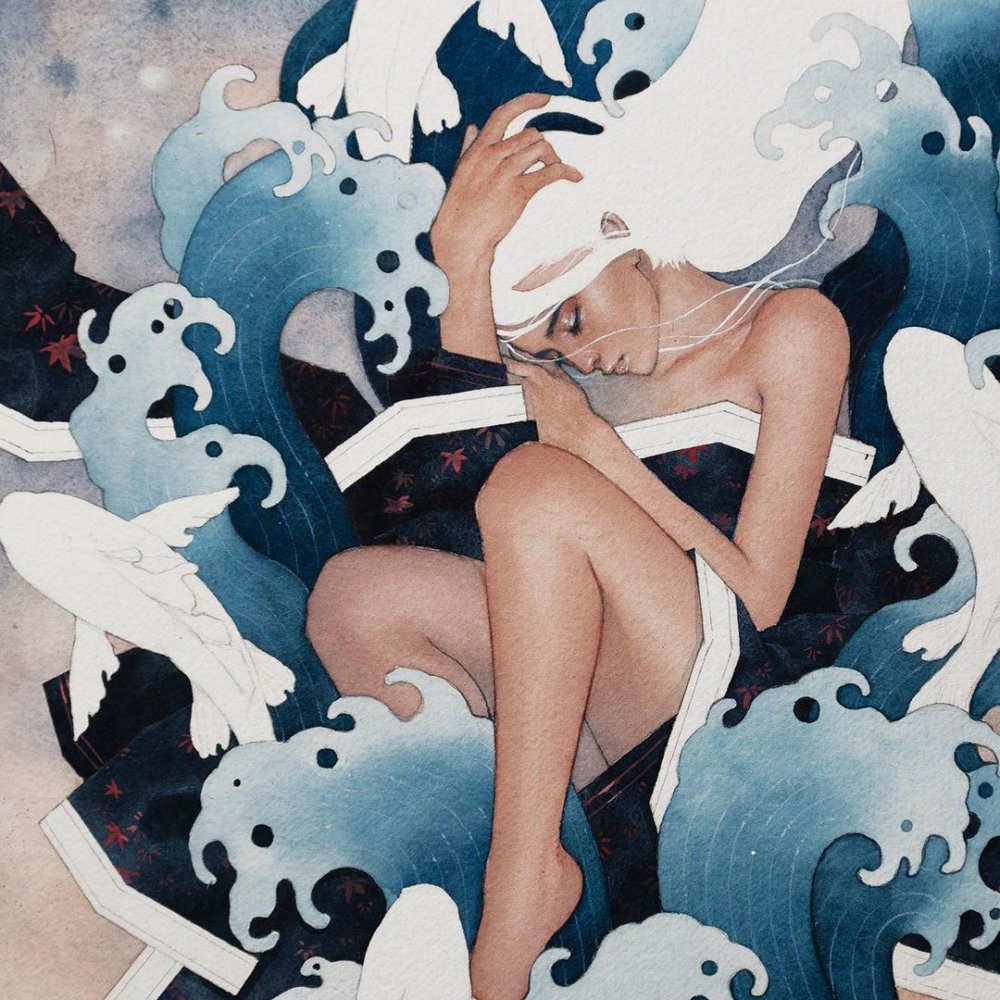 Whimsical And Ethereal Watercolors Of Women In Deep Moments Of Intimacy By Hieu Nguyen 15