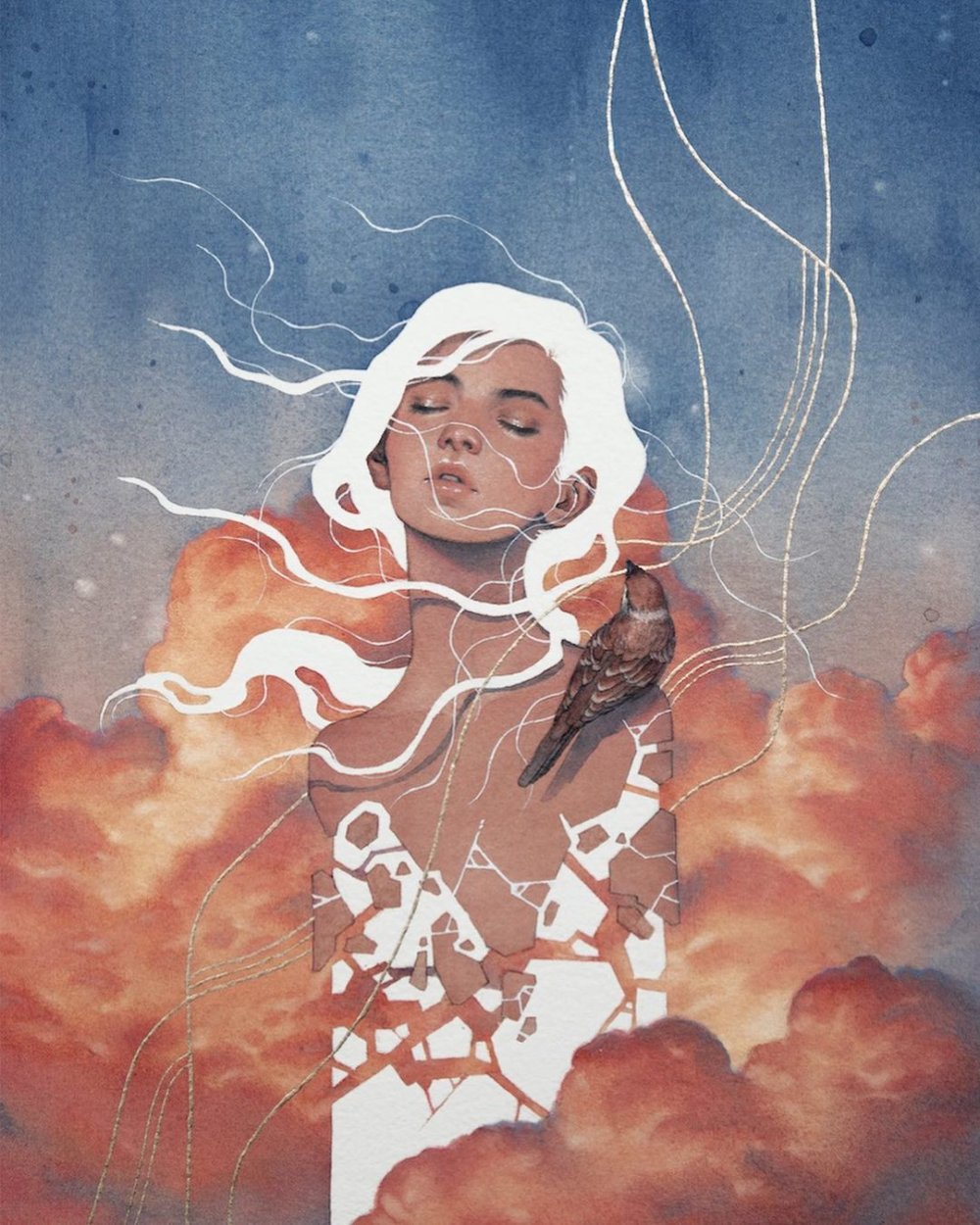 Whimsical And Ethereal Watercolors Of Women In Deep Moments Of Intimacy By Hieu Nguyen 2