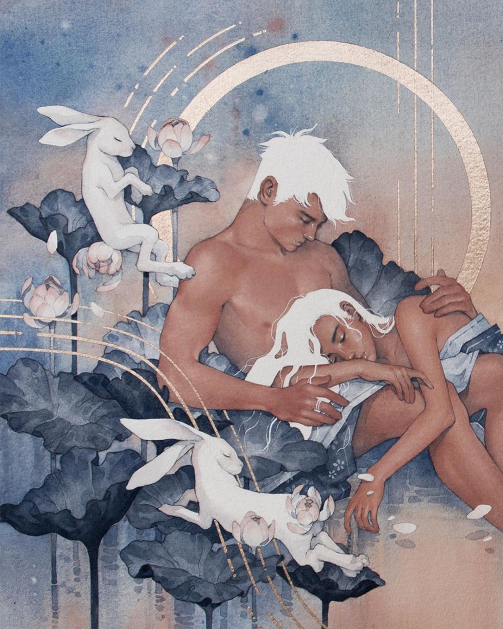 Whimsical And Ethereal Watercolors Of Women In Deep Moments Of Intimacy By Hieu Nguyen 6