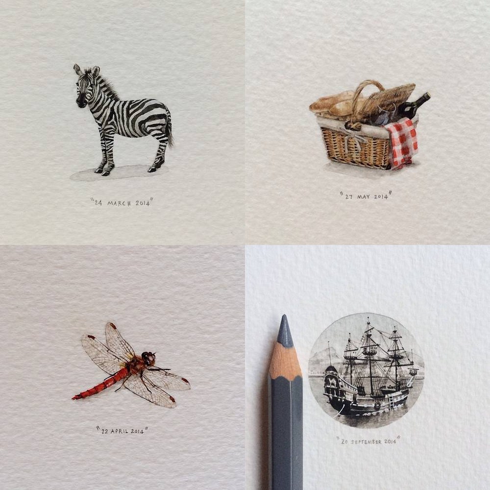 365 Postcards For Ants a tiny illustrations series by Lorraine Loots