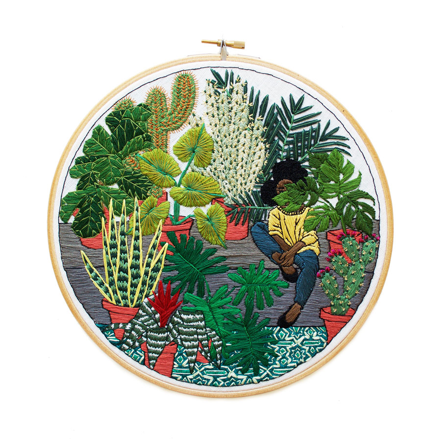 Enchanting Embroidery Art Inspired By Houseplants And Vintage Decor By Sarah K Benning 12