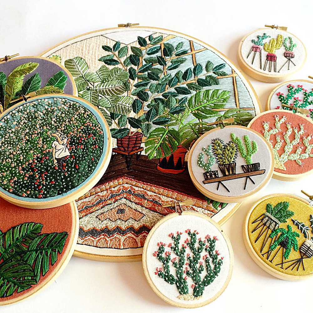 Enchanting Embroidery Art Inspired By Houseplants And Vintage Decor By Sarah K Benning 3