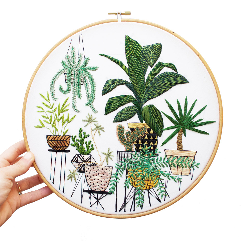 Enchanting Embroidery Art Inspired By Houseplants And Vintage Decor By Sarah K Benning 4