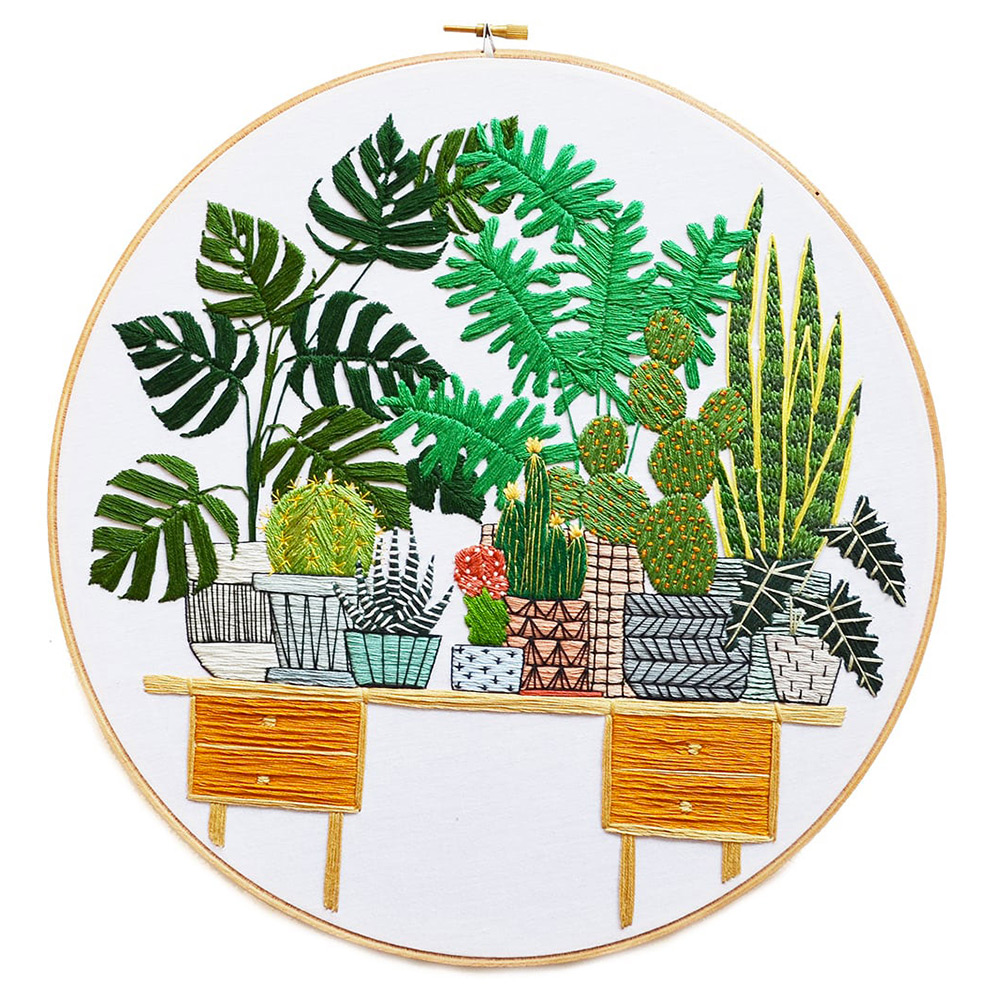 Enchanting Embroidery Art Inspired By Houseplants And Vintage Decor By Sarah K Benning 5