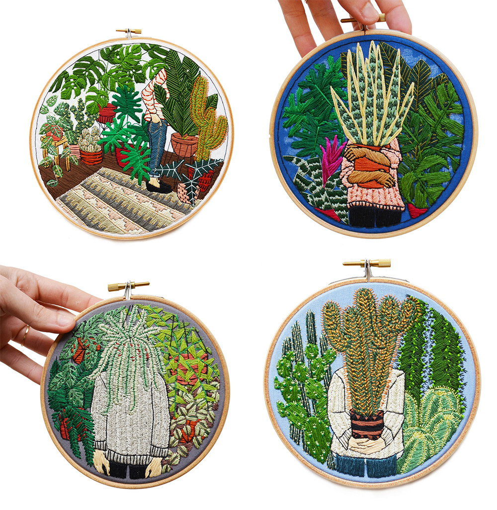 Enchanting Embroidery Art Inspired By Houseplants And Vintage Decor By Sarah K Benning 6
