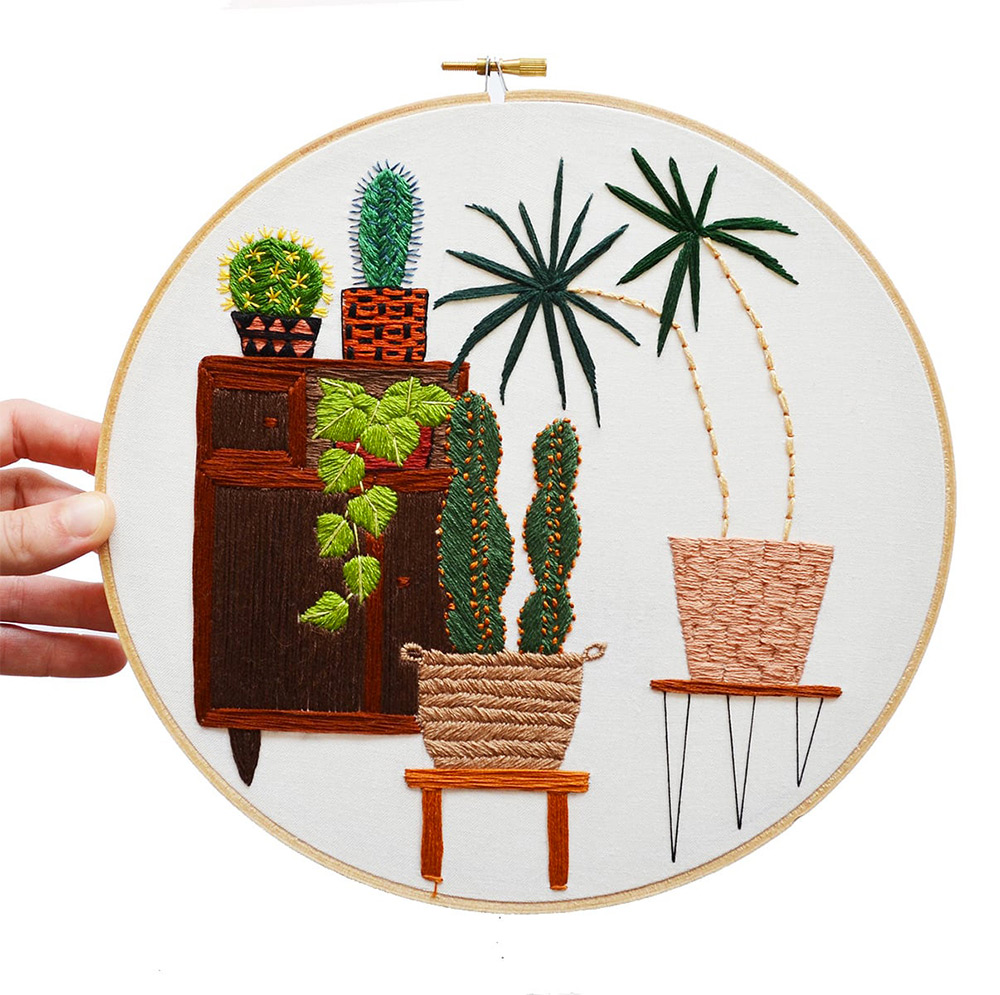 Enchanting Embroidery Art Inspired By Houseplants And Vintage Decor By Sarah K Benning 7