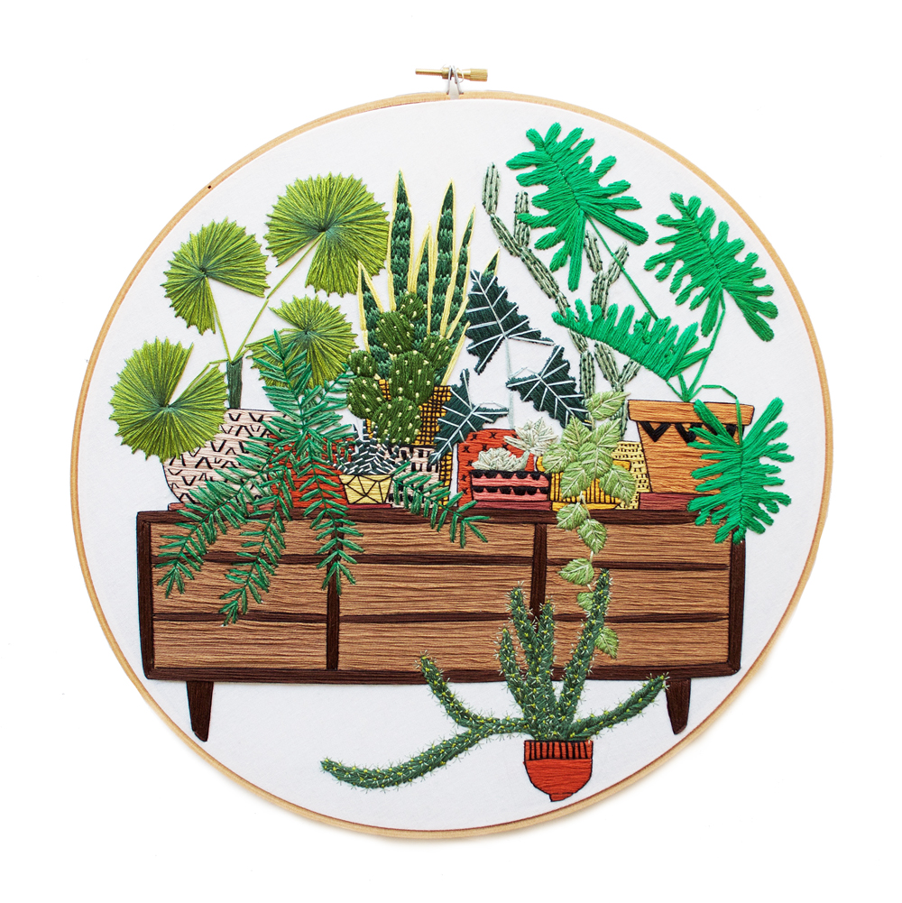 Enchanting Embroidery Art Inspired By Houseplants And Vintage Decor By Sarah K Benning 8