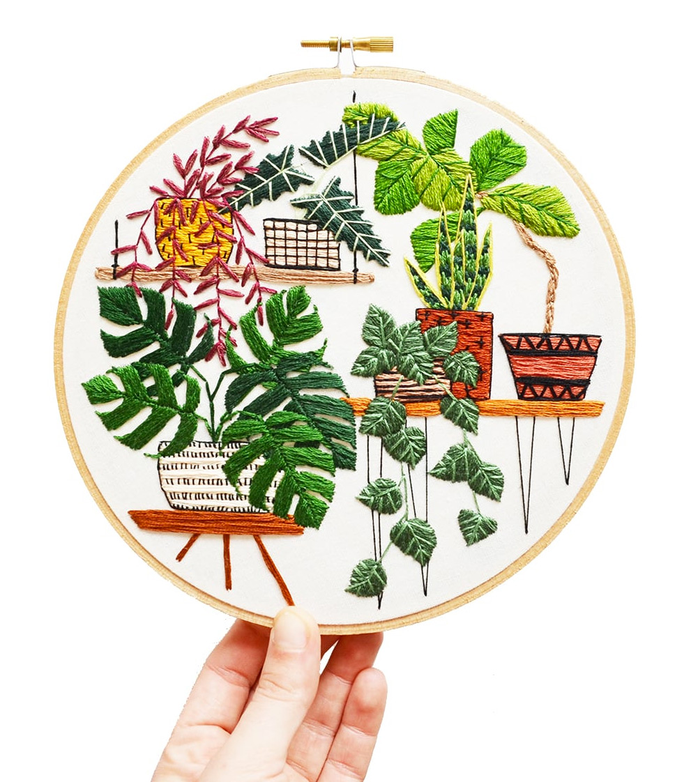 Enchanting Embroidery Art Inspired By Houseplants And Vintage Decor By Sarah K Benning 9